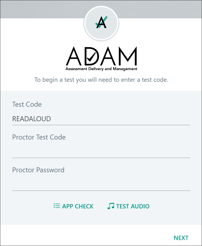 Proctoring with the Read Aloud (TestNav) ADAM