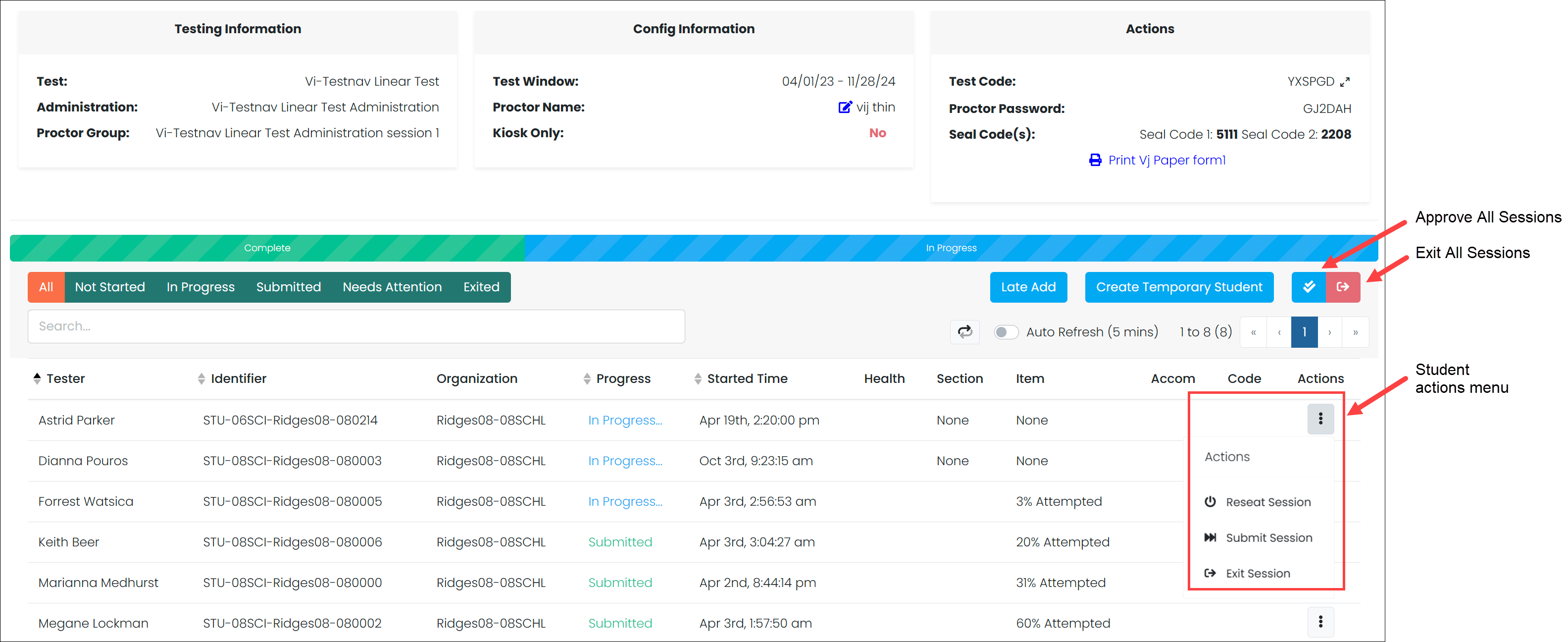 Proctoring a TestNav Test ADAM Assessments Support